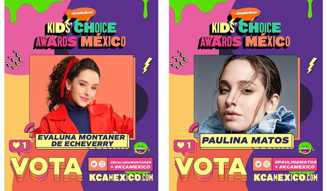 Actrices nominadas a los KCA Mexico 2021. Fuente: Kids’ Choice Awards México 2021 / Instagram