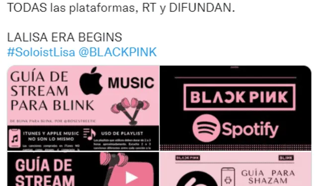 Sobre la correcta forma de hacer stream al solo de Lisa. Foto: captura Twitter