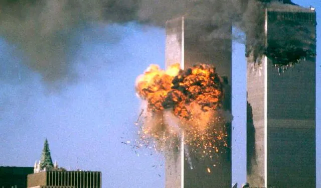 Atentado terrorista contra el complejo de edificios de World Trade Center, más notablemente las Torres Gemelas de Nueva York. Foto: AFP