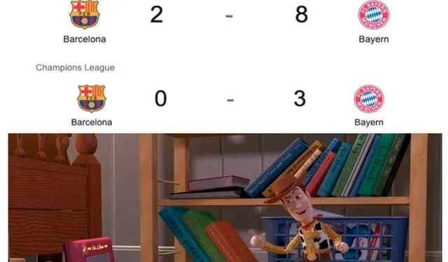 Mejores memes del Bayern Munich 3-0 Barcelona por la Champions League. Foto: captura TUDN MEX/Twitter Mejores memes del Bayern Munich 3-0 Barcelona por la Champions League. Foto: captura TUDN MEX/Twitter