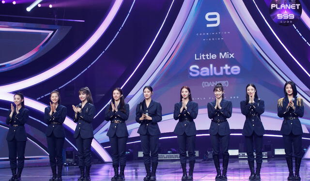 Girls Planet 999: equipo de nueve trainees para "Salute". Foto: Mnet