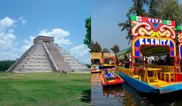 Chichén Itzá y los canales de Xochimilco son dos de los sitios más espectaculares de México. Foto: composición/TripAdvisor   