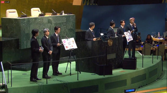 BTS en la ONU. Foto: captura Youtube