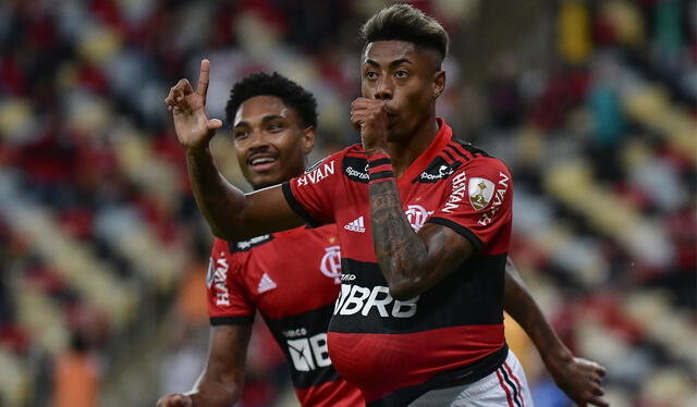 La figura de Flamengo ante Barcelona SC en su casa fue Bruno Henrique. Foto: Twitter Conmebol