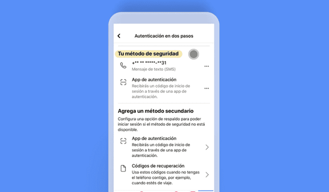 Pasos para activar la autenticación en dos pasos en tu cuenta. Foto: Facebook