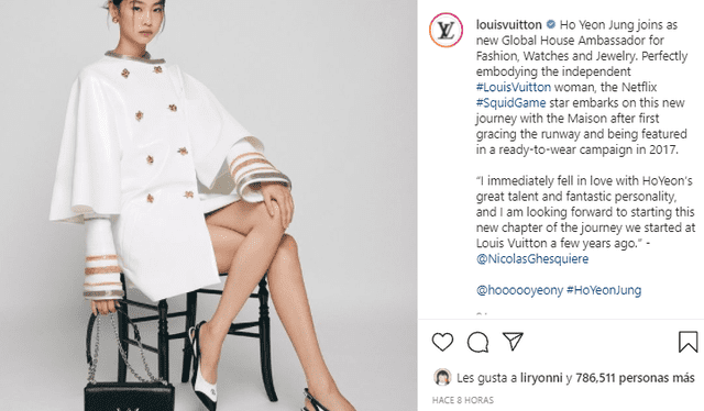 Anuncio de Jung Ho Yeon como embajadora global de Louis Vuitton. Foto: captura Instagram