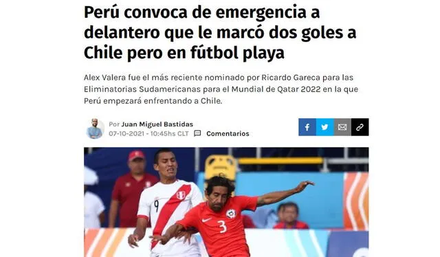 El medio deportivo chileno Redgol recordó la actuación del delantero peruano. Foto: Redgol.