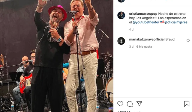 Cristian Castro y Manuel Mijares cautivan en el escenario de Los Angeles.