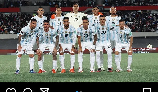 Messi y su selección antes del partido con Uruguay. Foto: Instagram Messi