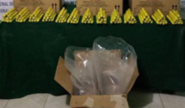 PNP encontró un total de 864 cartuchos de dinamita. Foto: PNP