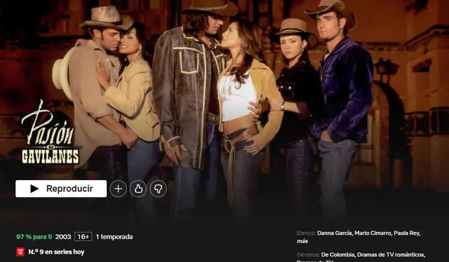 Pasión de gavilanes es una de las telenovelas latinas más famosas. Foto: Netflix