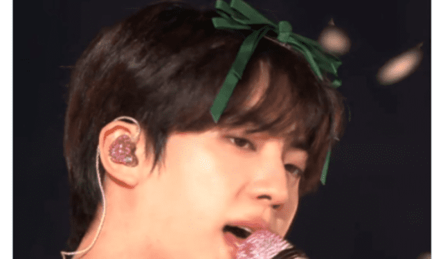 Reacción de ARMY a Jin con listón verde en concierto online. Foto: captura/Twitter