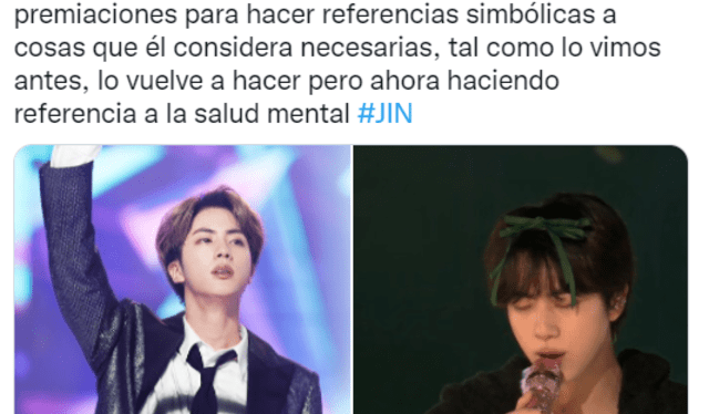 ARMY lanza teoría al significado detrás del listón verde de Jin. Foto: captura/Twitter