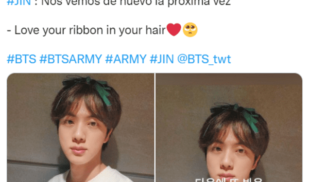 Actualización de Jin en Weverse. Foto: captura/Twitter