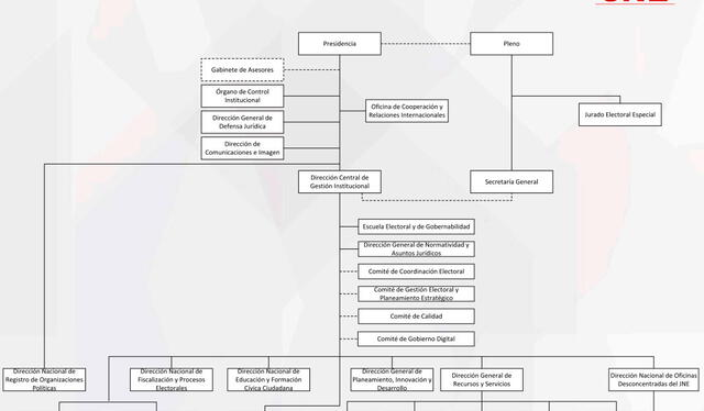 Estructura orgánica del Jurado Nacional de Elecciones. Foto: JNE