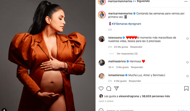 La cantante de cumbia publicó emotiva fotografía. Foto: captura Instagram Maricarmen Marín.