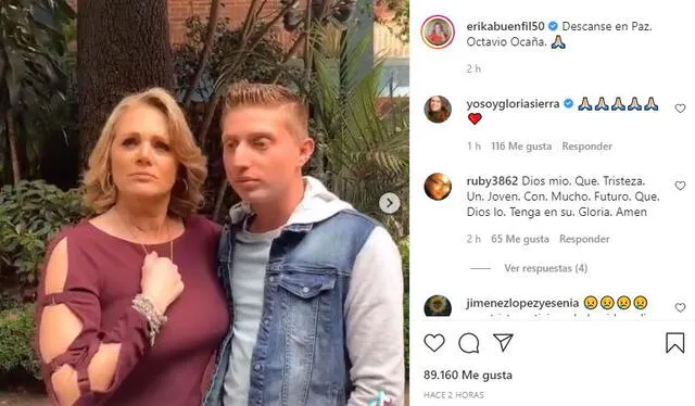 Erika Buenfil lamenta la muerte de Octavio Ocaña. Foto: Instagram