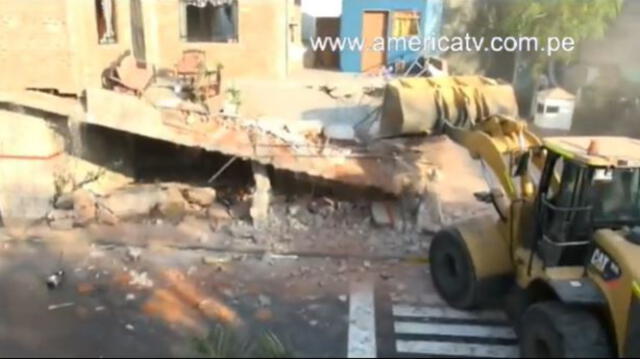 La casa de los Gonzales fue demolida. Foto: captura América TV