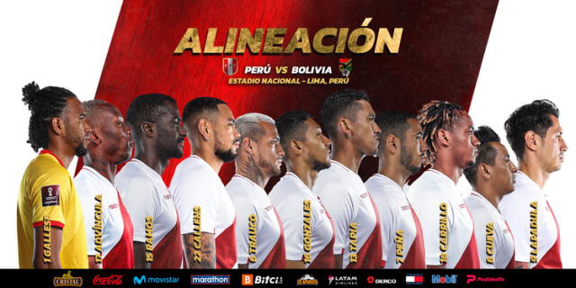 Así formará Perú ante Bolivia en el Nacional. Foto: Selección peruana