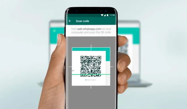 El proceso para vincular un dispositivo a WhatsApp Web incluye escanear un código QR. Foto: WhatsApp