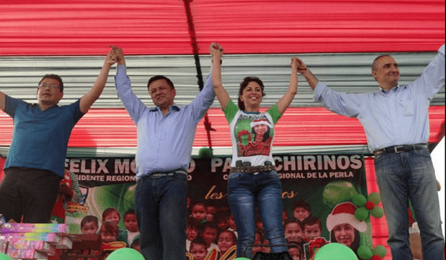 Patricia Chirinos, actual congresista de Avanza País, junto a Álex Kouri y Féliz Moreno. Foto: Henry Alvitres