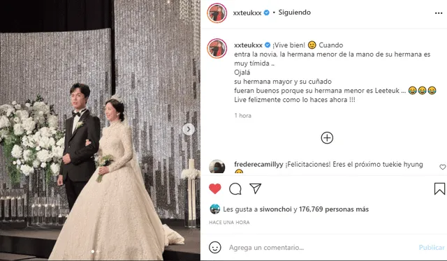 Mensaje de Leeteuk tras boda se su hermana. Foto: captura Instagram/@xxteukxx