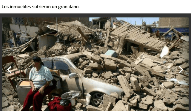 Fotografía en la galería de imágenes publicada por Perú21 10 años después del terremoto del año 2007. Fuente: Captura LR, Perú21.