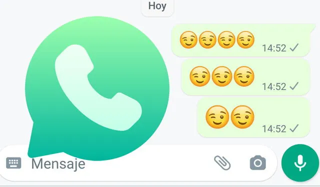 Este emoji de WhatsApp está disponible en iOS y Android. Foto: composición LR