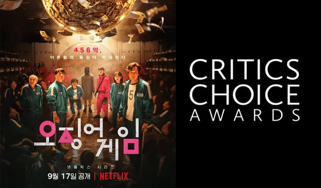 El juego del calamar consiguió tres nominaciones en los Critics Choice Awards 2022. Foto: composición La República/Netflix/CCA