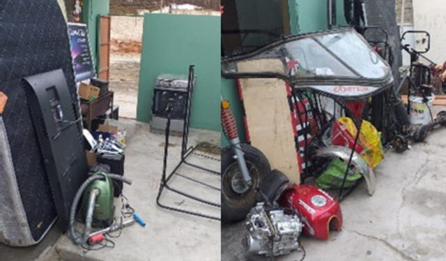 Especies de dudosa procedencia halladas en la casa allanada. Foto: PNP