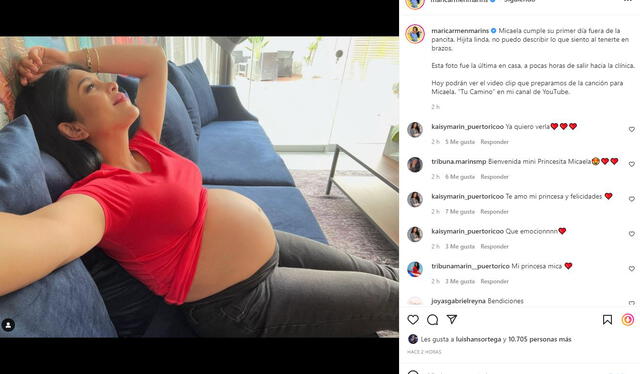 Maricarmen Marín muestra su pancita de embarazada. Foto: Maricarmen Marín/ Instagram