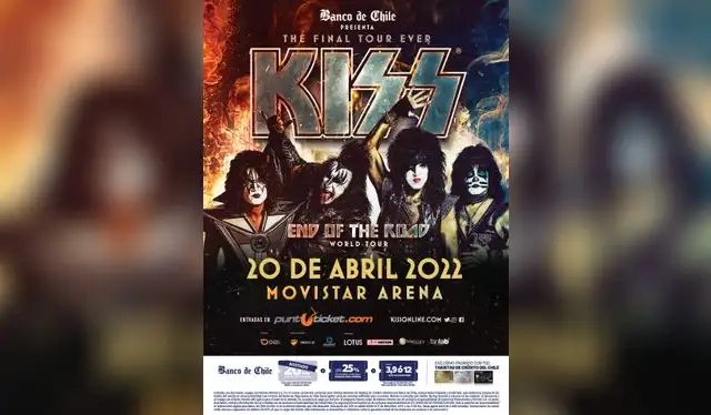 Kiss en Chile 2022. Foto: Futuro.cl