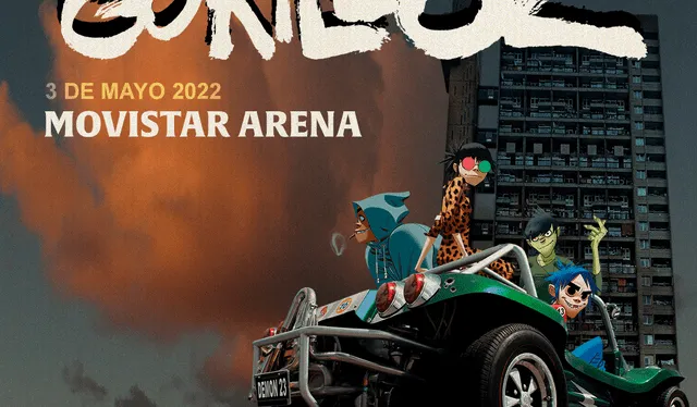 Gorillaz en Chile 2022. Foto: puntoticket.com