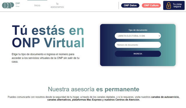 Para acceder a ONP Virtual, deberás brindar una dirección de correo electrónico. Imagen: ONP