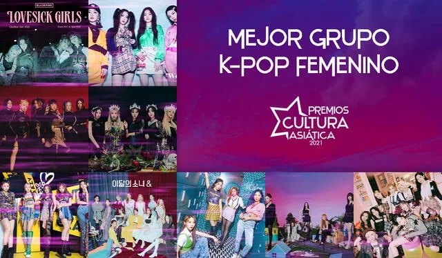 PCA 2021: Categoría Mejor grupo K-pop femenino. Foto: composición La República