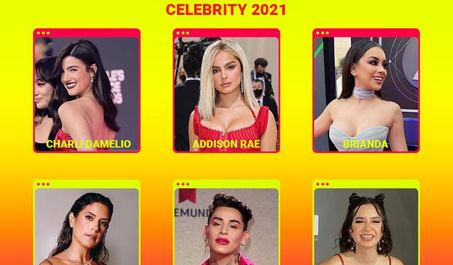 Nominados a la categoría Celebrity 2021 en los Bousnid Awards 2021. Foto: Bousnid/Instagram