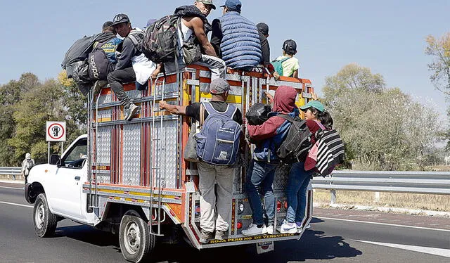 Inseguridad. Los migrantes viajan en las peores condiciones. Foto: EFE