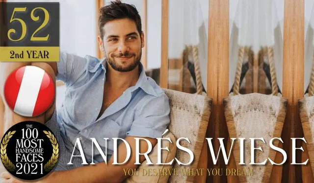 Andrés Wiese ocupa el puesto 52 en Los 100 rostros más bellos del mundo 2021. Foto: TC Candler.