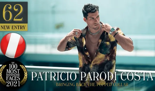 Patricio Parodi ocupa el lugar 62 en la lista de los rostros más bellos de este año. Foto: captura TC Candler YouTube