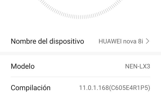 Software del Huawei Nova 8i. Foto: captura LR