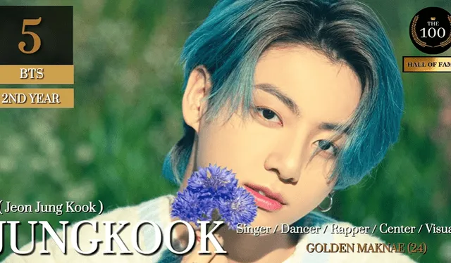 Jungkook en Las 100 caras más hermosas del k-pop 2021. Foto: THE 100