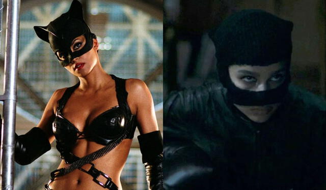 Halle Berry en Catwoman (2004) y Zoë Kravitz en The Batman (2022). Foto: composición/DC Films