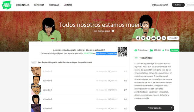 Estamos muertos es la nueva serie coreana éxito de Netflix. Foto: Webtoons