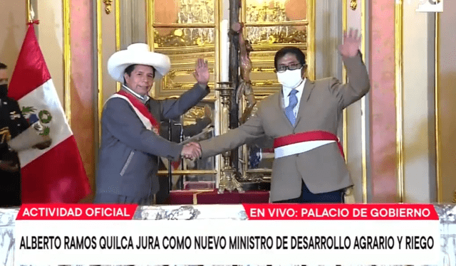 Alberto Ramos juró como ministro de Desarrollo Agrario y Riego en febrero del 2022. Foto: captura TV Perú
