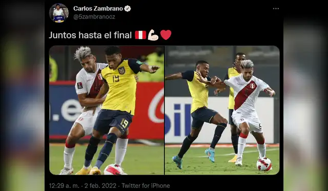 Zambrano se mostró sólido ante Ecuador. Foto: captura Carlos Zambrano twitter