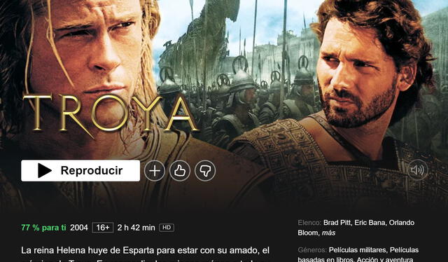 Ver la película completa de Troya. Foto: Netflix