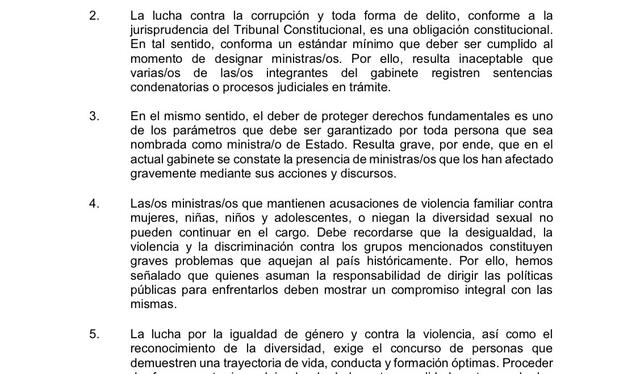Defensoría cuestiona designación del gabinete de Héctor Valer. Foto:  Defensoría