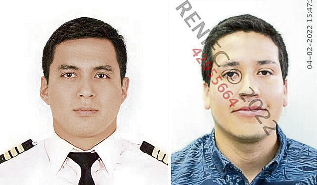 Christopher Alarcón, piloto de la aeronave (izquierda) y Andrés López Lachi, copiloto de la aeronave (derecha). Foto: Composición/La República