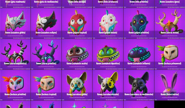 Estas son todas las máscaras de Haven disponibles en Fortnite. Foto: MeriStation