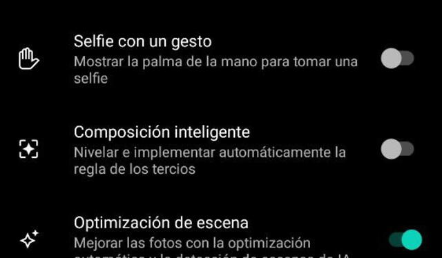 Configuración de IA. Foto: captura del Moto G60s